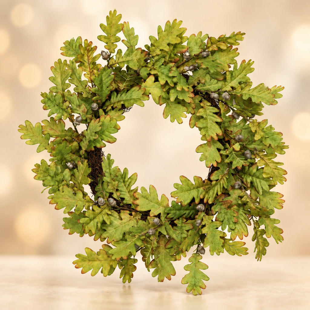 Faux Oak Leaf Wreath, 25 in