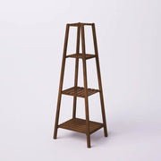 Slatted Wood Four-Tier Plant Stand