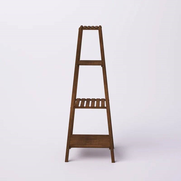 Slatted Wood Four-Tier Plant Stand