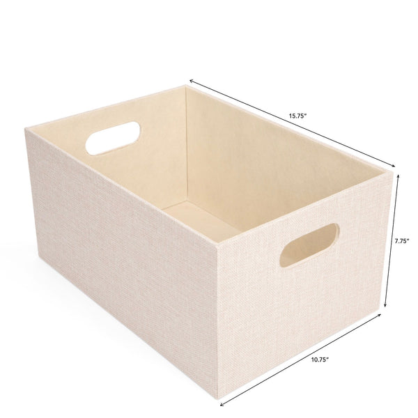 Linen-Weave Fabric Storage Bin