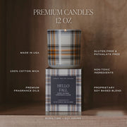 Amber Glass Fall Leaves Soy Candle, 12 oz