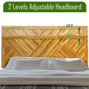 Chevron Parquet Solid Wood Bed Frame