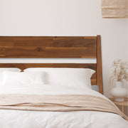Acacia Wood-Grain Platform Bed Frame