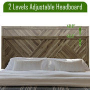 Chevron Parquet Solid Wood Bed Frame