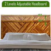 Chevron Parquet Solid Wood Bed Frame