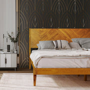 Herringbone Wood Platform Bed Frame — alternate view or variant option