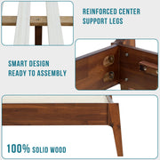 Acacia Wood-Grain Platform Bed Frame