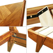 Herringbone Wood Platform Bed Frame — scale reference and proportion detail