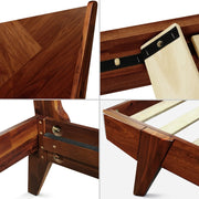 Herringbone Wood Platform Bed Frame — alternate angle showing full form