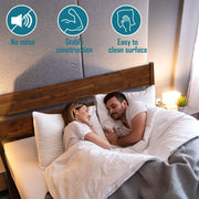 Acacia Wood-Grain Platform Bed Frame