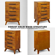 Mid-Century Solid Wood Tall Dresser — alternate view or variant option