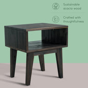 Open-Shelf Acacia Wood Nightstand — additional product view 13