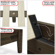 Chevron Parquet Solid Wood Bed Frame