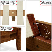 Chevron Parquet Solid Wood Bed Frame