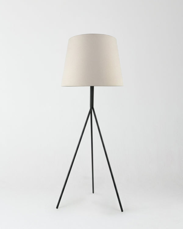 Tripod Metal Fabric Shade Floor Lamp
