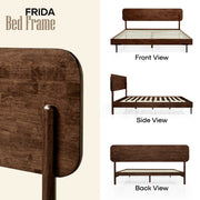 Rounded Headboard Solid Wood Bed Frame