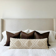 Bobble-Weave Oversized Lumbar Pillow Cover — alternate styling showing pillow grouped with coordinating textiles