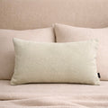 Cream Sherpa Lumbar Pillow Cover — Nubby sherpa lumbar cover in warm cream with hidden zipper closure