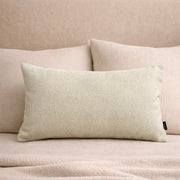 Cream Sherpa Lumbar Pillow Cover — Nubby sherpa lumbar cover in warm cream with hidden zipper closure