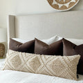 Bobble-Weave Oversized Lumbar Pillow Cover — Hand-loomed bobble-weave lumbar cover in warm ecru for bed or sofa layering