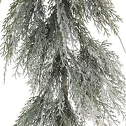 Flocked Cedar Garland, 9 ft