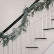 Flocked Cedar Garland, 9 ft