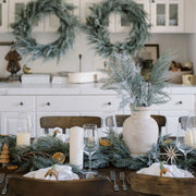 Flocked Cedar Garland, 9 ft