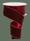 Burgundy Velvet & Satin Ribbon, 10 yd
