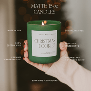 Christmas Cookies Soy Candle, Green Matte Jar, 15 oz