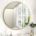 Round Gold-Frame Wall Mirror