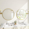 Round Gold-Frame Wall Mirror
