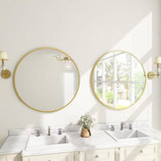 Round Gold-Frame Wall Mirror