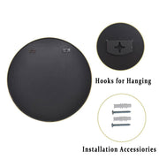Round Gold-Frame Wall Mirror