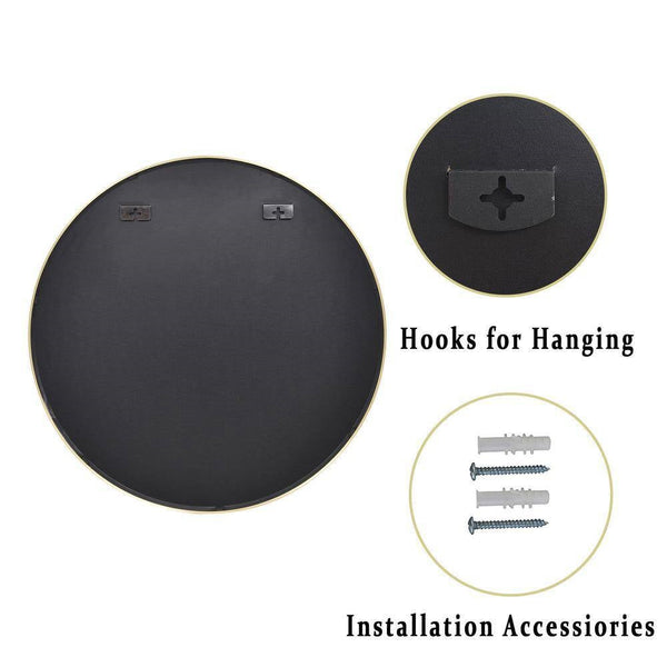 Round Gold-Frame Wall Mirror