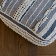 Woven Stripe Loop Pouf Ottoman