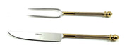 Luxury Carving Set – Handmade Stainless Steel with Golden Accents