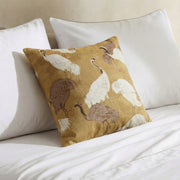 Crane Print Cotton Slub Pillow