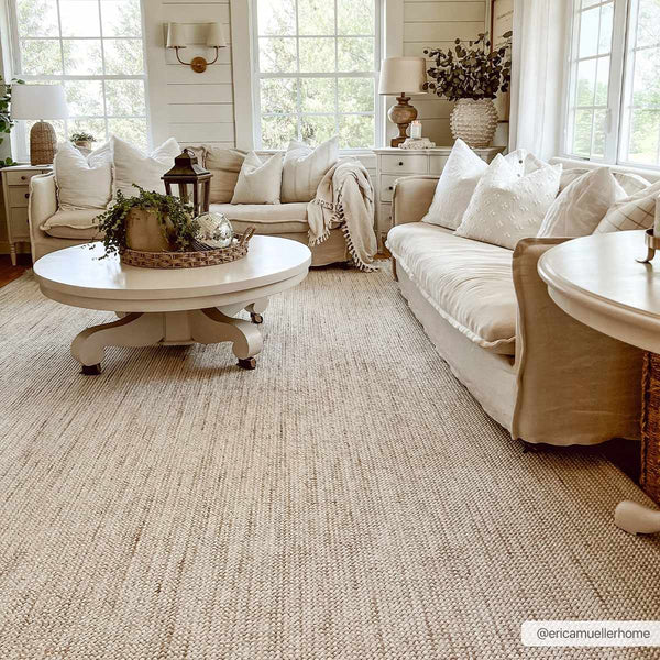 Woven Texture Beige Area Rug