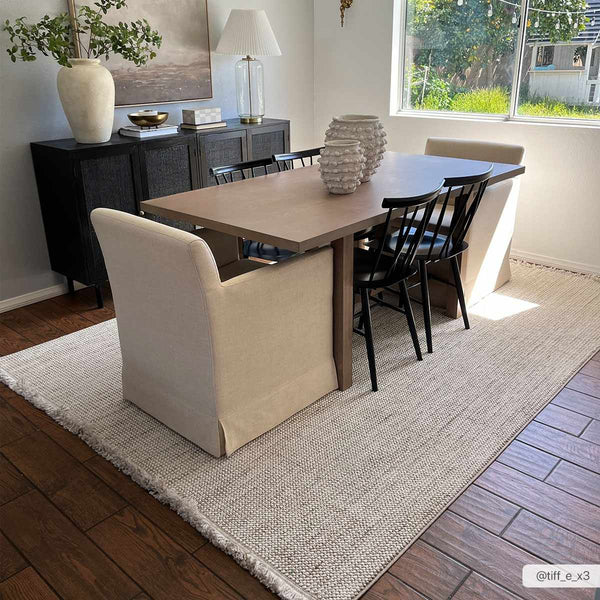 Woven Texture Beige Area Rug