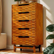 Elara Solid Wood Dresser with 5 Drawers — alternate angle showing full form