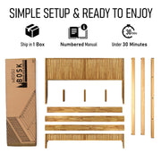 Fluted Acacia Wood Bed Frame