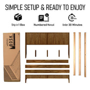 Fluted Acacia Wood Bed Frame