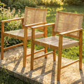 Rope-Woven Eucalyptus Outdoor Armchair