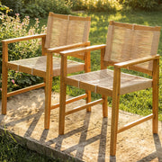 Rope-Woven Eucalyptus Outdoor Armchair