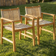 Rope-Woven Eucalyptus Outdoor Armchair