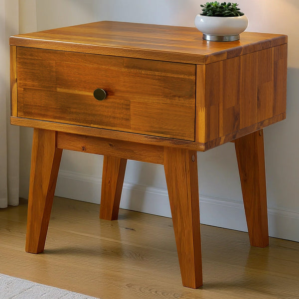 Mid-Century Wood-Grain Nightstand