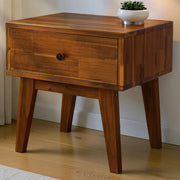 Mid-Century Wood-Grain Nightstand