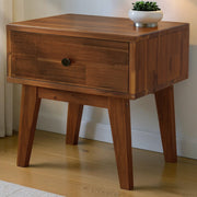 Mid-Century Wood-Grain Nightstand