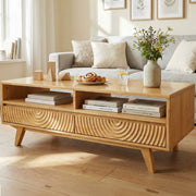 Carved Rubberwood Storage Coffee Table — additional product view 20