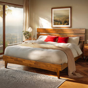Slatted Wood-Grain Platform Bed Frame — additional product view 12